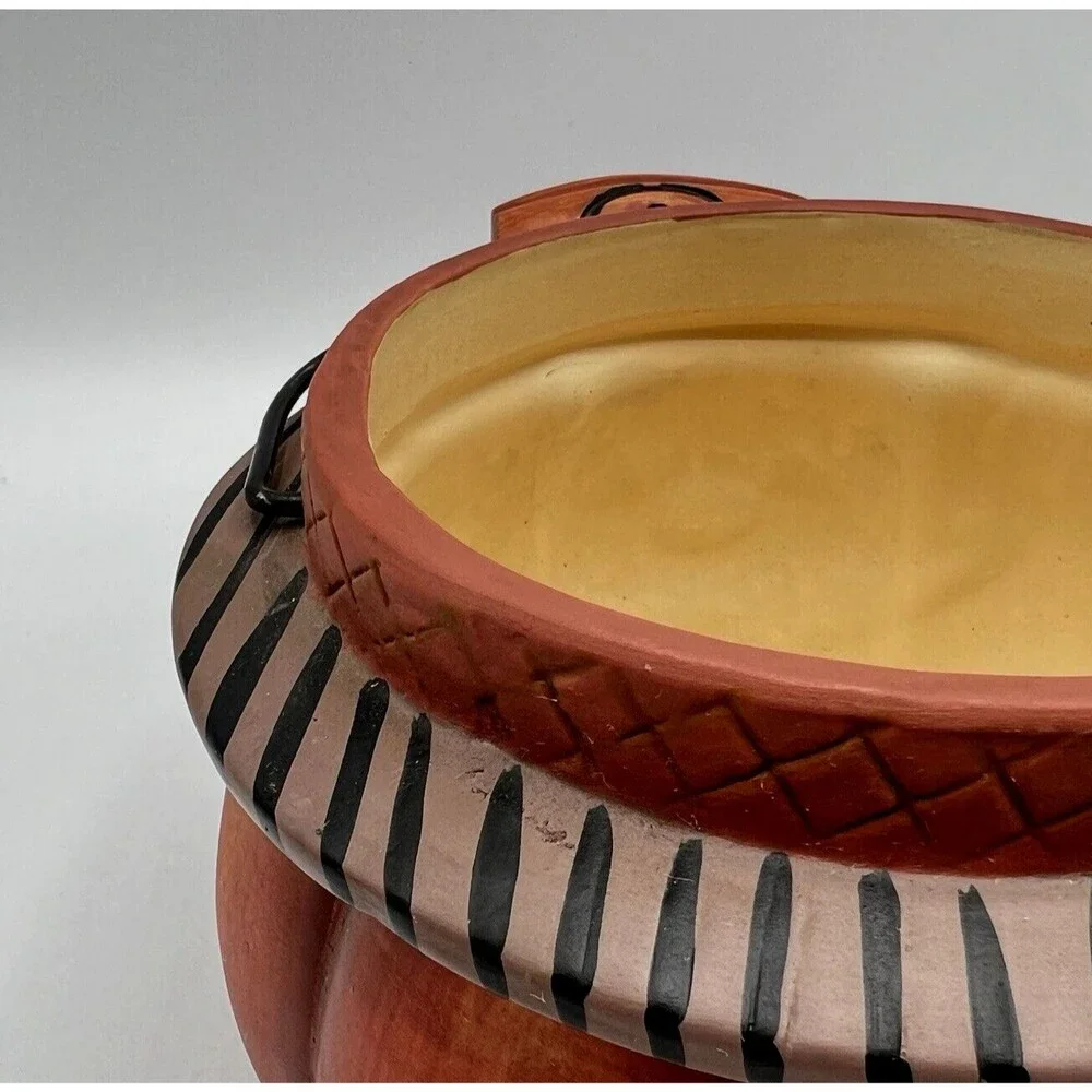 Crazy Mountain Pumpkin Bucket Ceramic Halloween 6.5